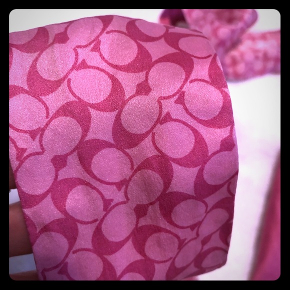 Coach Handbags - Coach thin silk scarf hot pink